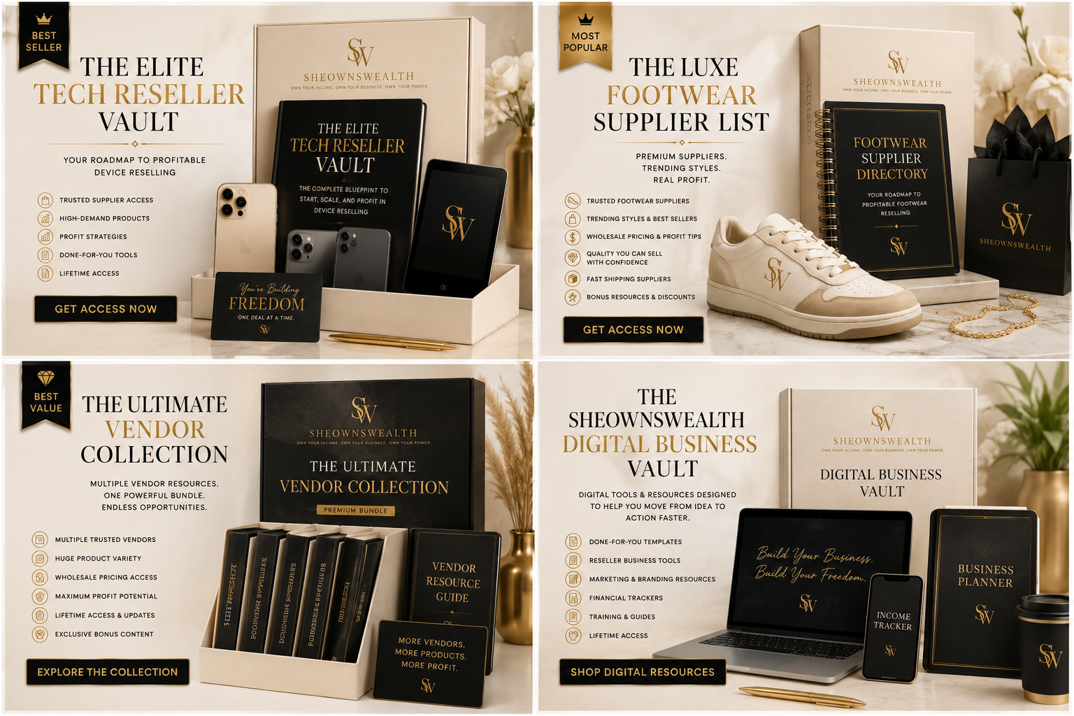 SheOwnsWealth luxury product collection